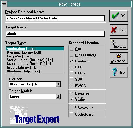 New Target - Select Static Libraries, and 
        Deselect OWL and Class Libraries, Leave Runtime